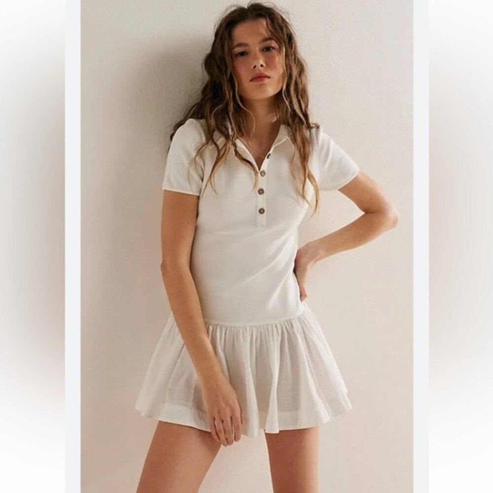 Free People  free-est white Classic Charm Mini Dress size medium - Picture 13 of 13
